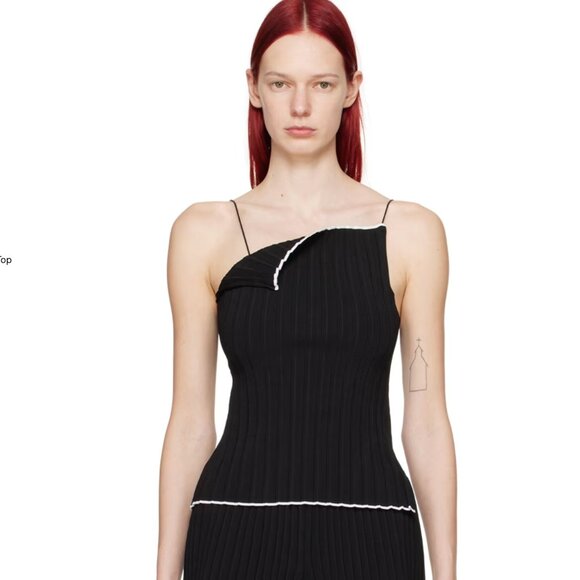 Jacquemus Tops - JACQUEMUS Black Les Sculptures 'Le haut maille plissé' Tank Top